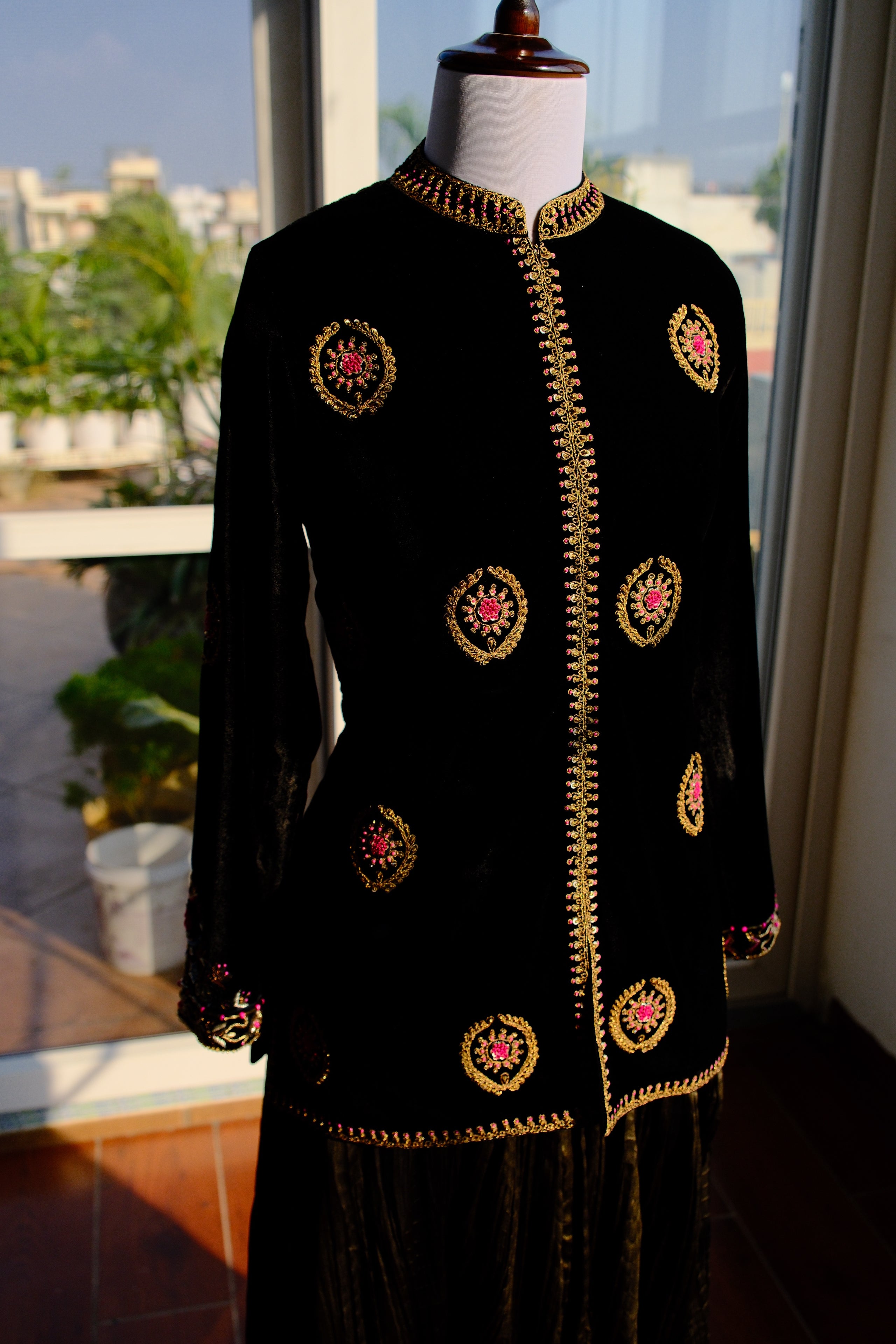 Velvet Jacket Suit Set