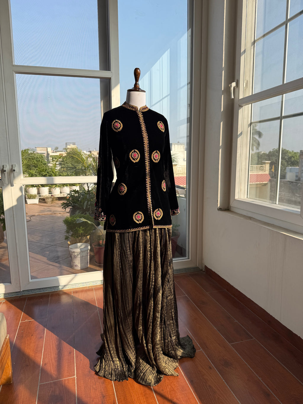 Velvet Jacket Suit Set