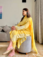 Sunshine yellow suit with Aari work
