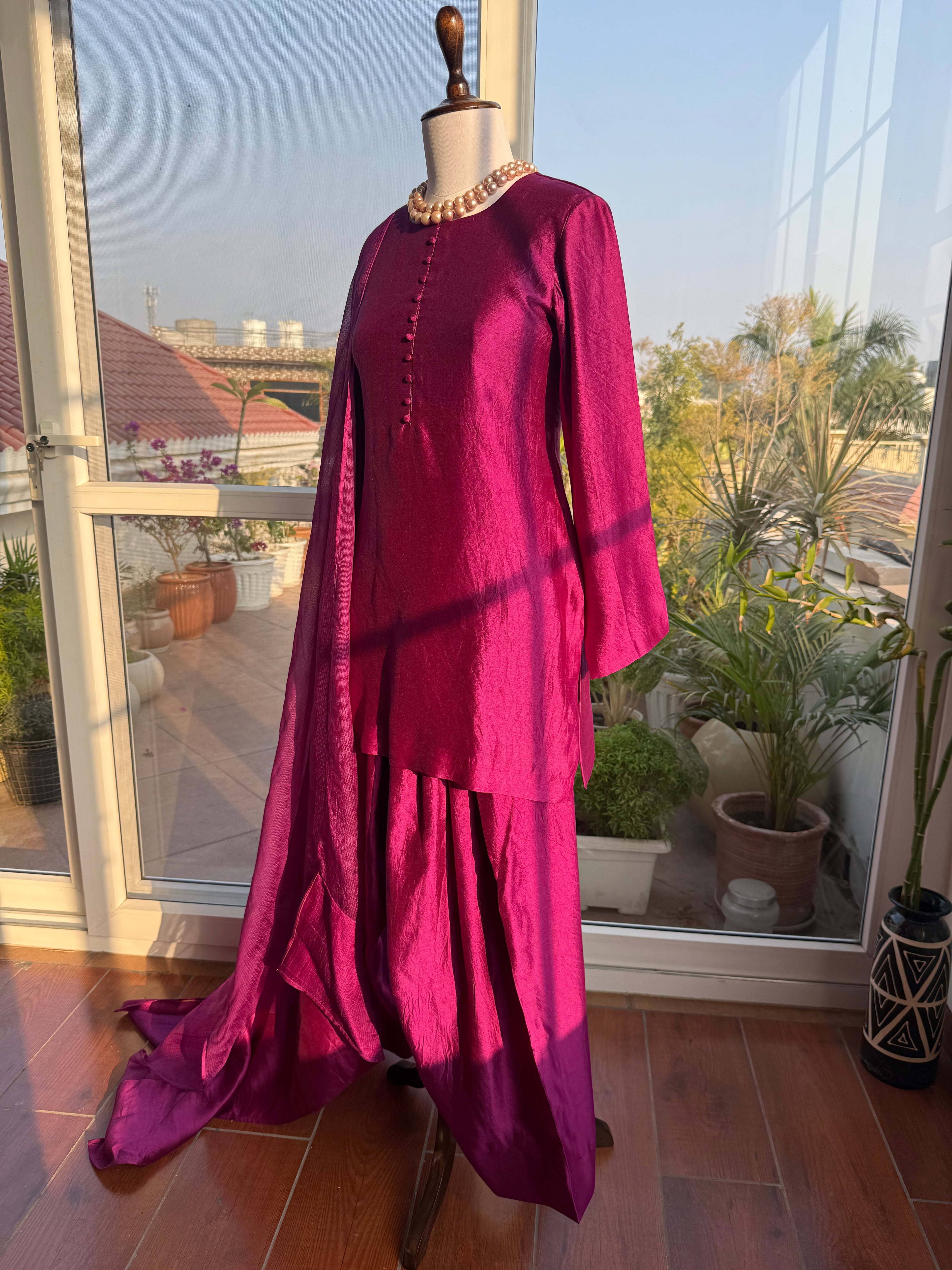 Farshi Suit Set -Plum