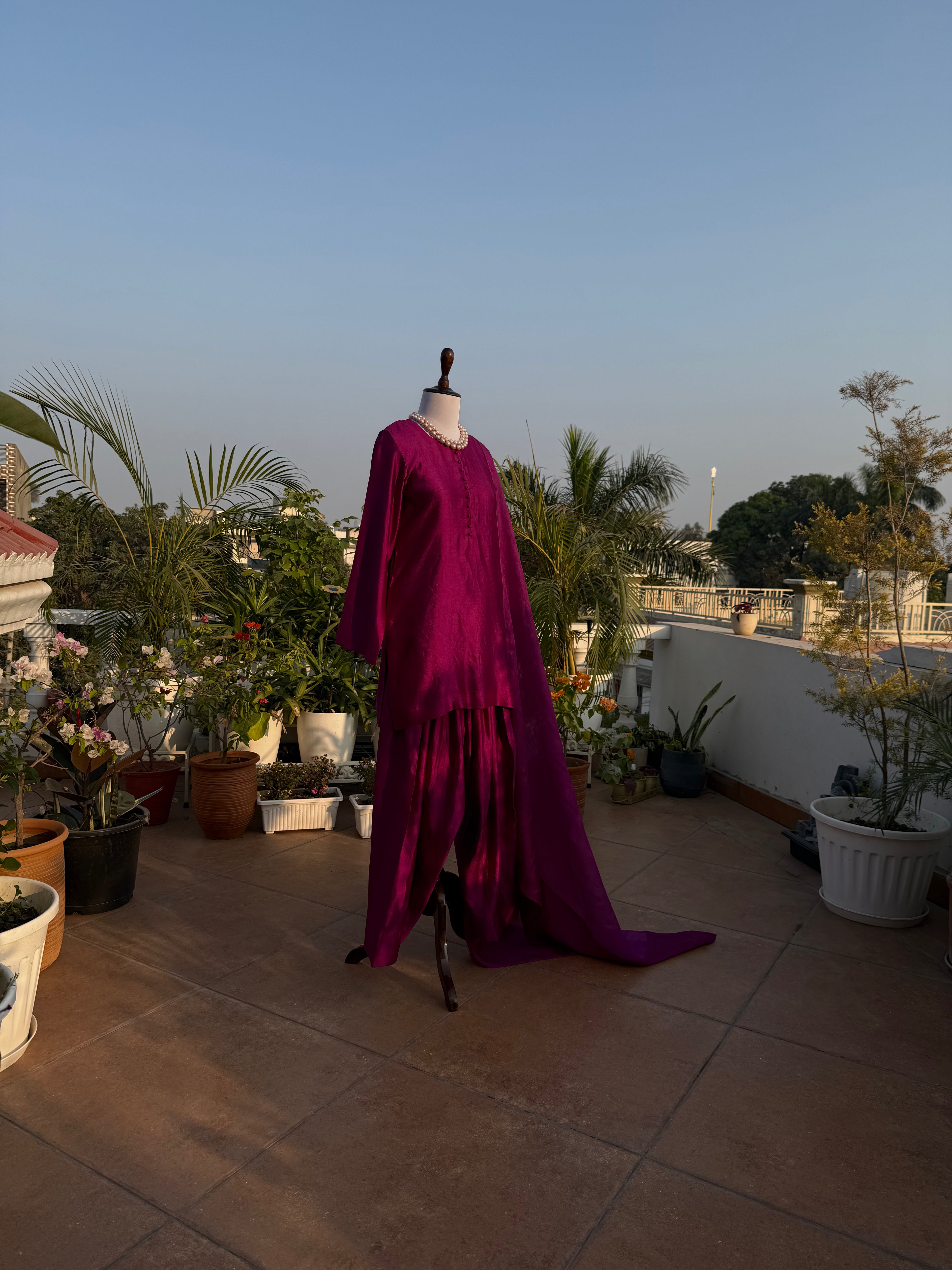 Farshi Suit Set -Plum